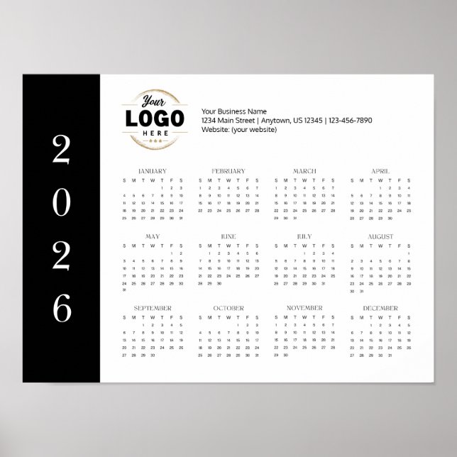2026 Business Logo Full Year Wall Calendar Poster (Front)