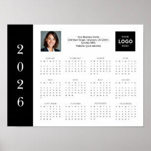 2026 Business Logo Photo Full Year Wall Calendar Poster
