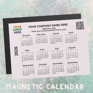 2026 Business Your Logo QR Code Calendar Magnet 