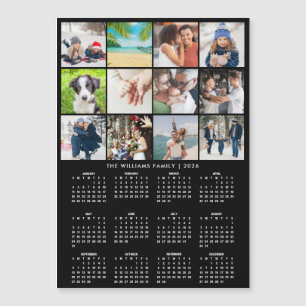 2026 Calendar 12 Photo Collage Magnet