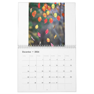 2026 Calendar (Autumn Leaves- Created by Grok)