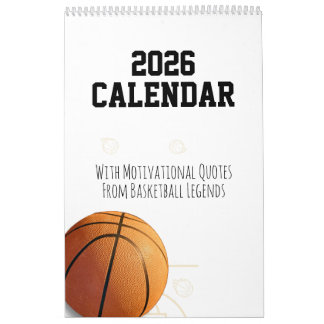 2026 Calendar Basketball Inspirational Quotes 