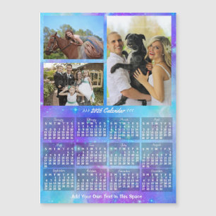 2026 Calendar Boho Watercolor Custom Photo Magnet