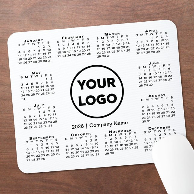 2026 Calendar Business Company Logo Mouse Pad (2026 Calendar Business Company Logo Mouse Pad, in situ)