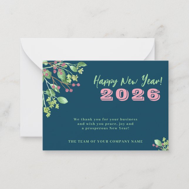 2026 calendar business corporate New Year holiday Card (Front)