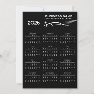 2026 Calendar Business Logo Auto Detailing Repair  Thank You Card