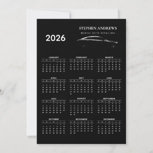 2026 Calendar Business Logo Auto Detailing Repair  Thank You Card