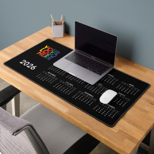 2026 Calendar Business Logo Corporate Office  Desk Mat