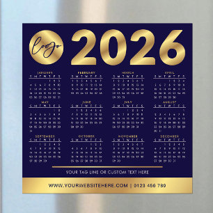 2026 Calendar Business Logo Navy & Gold Corporate