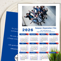 2026 Calendar Business Photo Logo Minimalist Blue