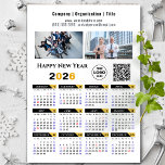 2026 Calendar Business Photo Logo QR Black Magnet<br><div class="desc">2026 Calendar Corporate 2 Photo, Logo & QR code Modern Black Gold Typography Magnetic Card. All the texts are pre-arranged for you to personalise easily and quickly with your own details. Wish you all a Happy Holidays and an Amazing New Year! For many other card designs, please visit : (Business...</div>
