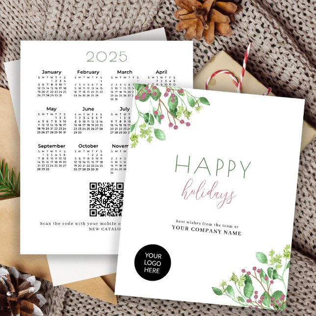 2026 calendar business QR promotional holiday card (Creator Uploaded)