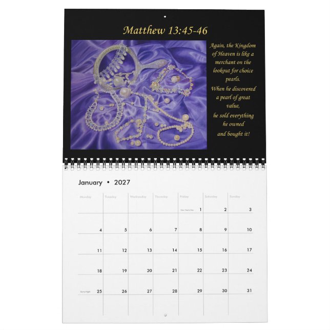 2026 Calendar Christian bible artwork (Jan 2027)