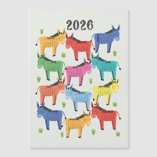 2026 Calendar Colourful Donkey