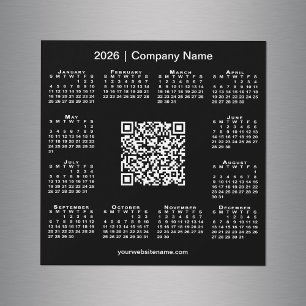 2026 Calendar Custom Business QR Code Black Magnet