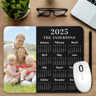 2026 Calendar Custom Photo Modern Family 12 Month Mouse Pad