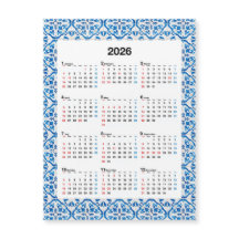 2026 Calendar Design – Unique Yearly Azulejo 