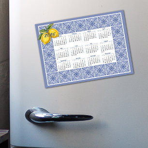 2026 calendar Dolce Vita Italian Tiles and Lemons Magnetic Invitation