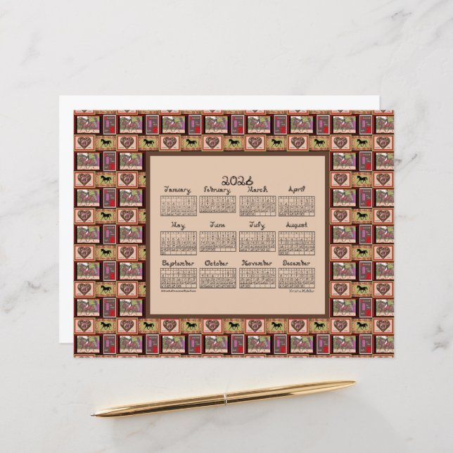 2026 Calendar Dressage Horse Collage (Front/Back In Situ)