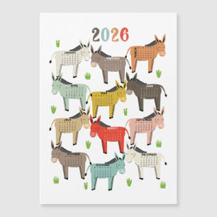 2026 Calendar Earth Tones Donkey