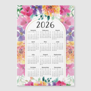 2026 Calendar Elegant Colourful Floral Garden