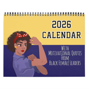 2026 Calendar Inspirational Quote Black Girl Magic
