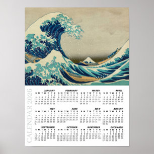 2026 Calendar, Large, Great Wave off Kanagawa Poster