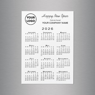 2026 Calendar Logo Business Holiday Magnetic Card