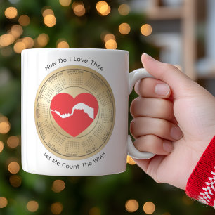 2026 Calendar Lovers' How Do I Love Thee Coffee  Mug