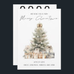 2026 Calendar Merry Christmas Tree Holiday Card<br><div class="desc">2026 Calendar Merry Christmas Tree. Merry Christmas is in a stylish set handwritten style script. With a handy 2026 calendar on the back for your recipients and Happy New Year greeting.</div>