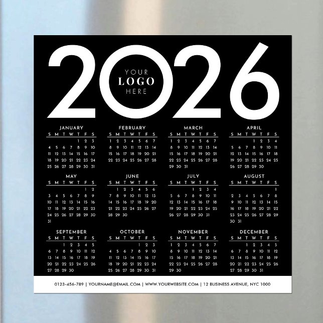2026 Calendar Minimalist Business Logo Black White (Creator Uploaded)
