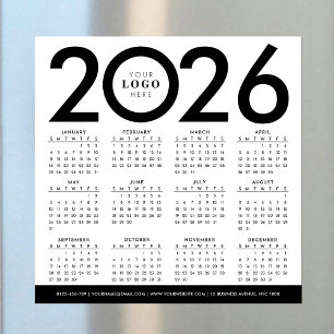 2026 Calendar Minimalist Modern Business Logo