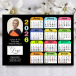 2026 Calendar Modern Business Photo Logo Magnetic<br><div class="desc">2026 Calendar Modern Corporate Business Photo and Logo Magnetic Card. All the texts are pre-arranged for you to personalise easily and quickly with your own details.</div>