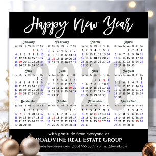 2026 Calendar Modern Script Business Magnetic Card
