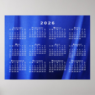 2026 Calendar on Blue Abstract Photo Template Poster