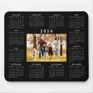 2026 Calendar One Photo Personalised Custom Colour Mouse Pad
