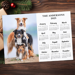 2026 Calendar Pet Dog Family New Year Custom Photo Holiday Card