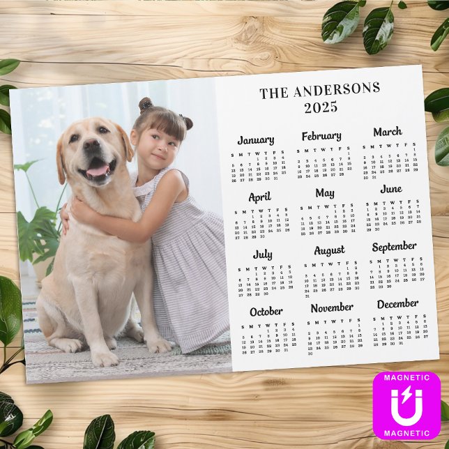 2026 Calendar Pet Dog Kid Custom Photo Magnet Card (Creator Uploaded)
