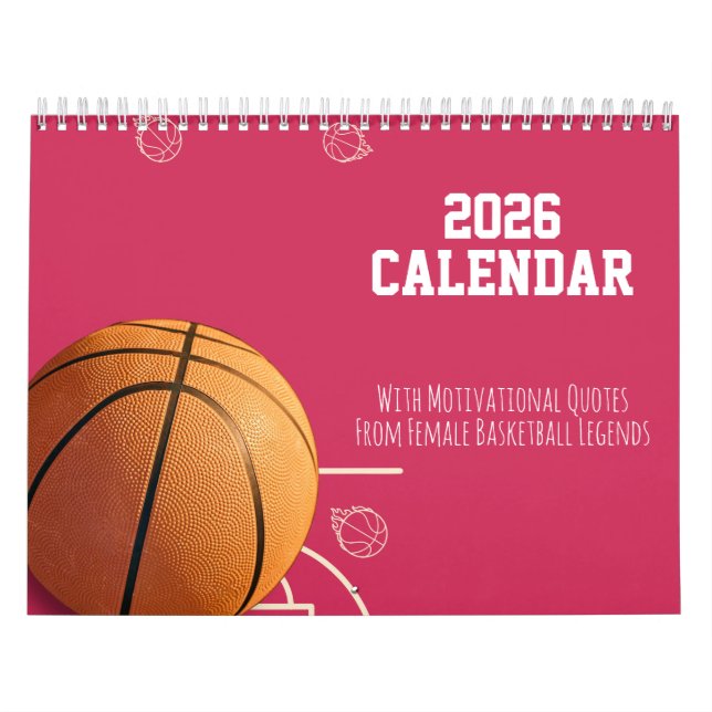 2026 Calendar Pink  Basketball For Her Teen Girls (Cover)