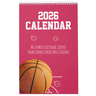 2026 Calendar Pink  Basketball For Teen Girl Women