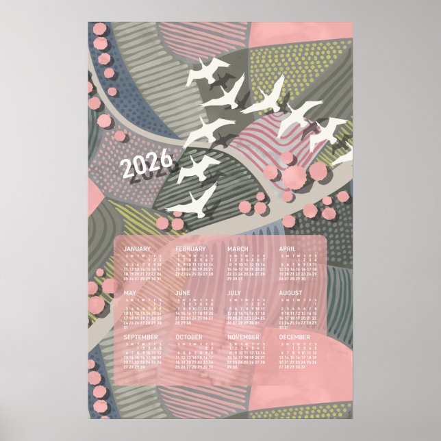 2026 Calendar Poster Geese Landscape (Front)