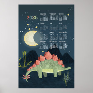 2026 Calendar Poster Stegosaur