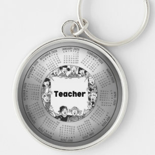 2026 Calendar Round Keychain Teacher