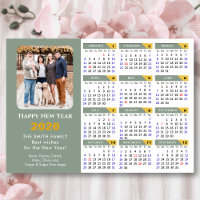 2026 Calendar Sage Green Minimalist Photo Magnetic