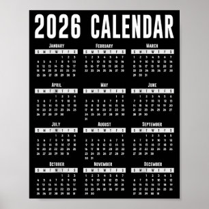 2026 Calendar Shirt 26 Calendar 2026  Poster