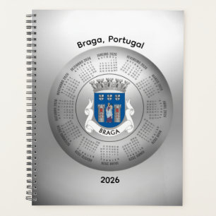2026 Calendar Silver Planner Braga Portugal