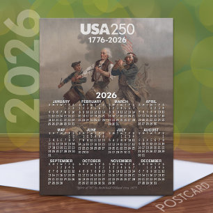 2026 Calendar - Spirit of 76 - America's 250th Postcard