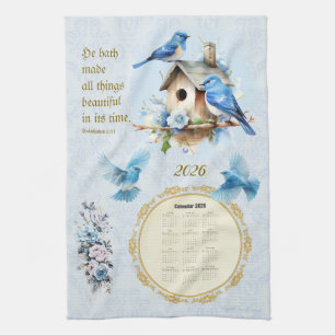 2026 Calendar Towel Bluebirds Ecclesiastes 3:11