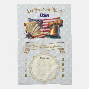 2026 Calendar Towel Let Freedom Ring 250 Years