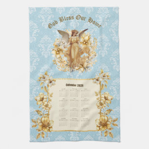 2026 Calendar Towel Pretty Guardian Angel 